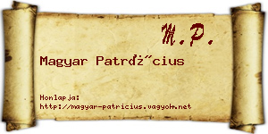 Magyar Patrícius névjegykártya
